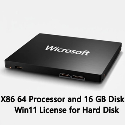 X86 64 프로세서 및 16GB 디스크 공간 Win11 라이선스 (하드 디스크용)