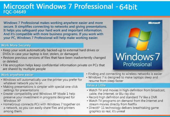 마이크로소프트 제품 열쇠 Windows 7 전문가 스티커/Windows 7 궁극적인 OEM 열쇠