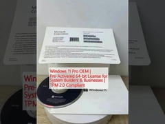 윈도우 11 프로 OEM. 시스템 개발자 및 기업용 64비트 사전 활성화 라이선스. TPM 2.0 컴플라이언스.