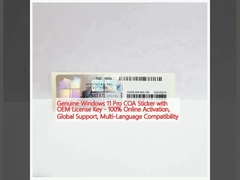 OEM 라이선스 키와 함께 오리지널 윈도우 11 프로 COA 스티커 - 100% 온라인 활성화, 글로벌 지원, 다국어 호환성